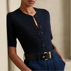 Banana Republic Heritage Elbow-Sleeve Henley Shirt